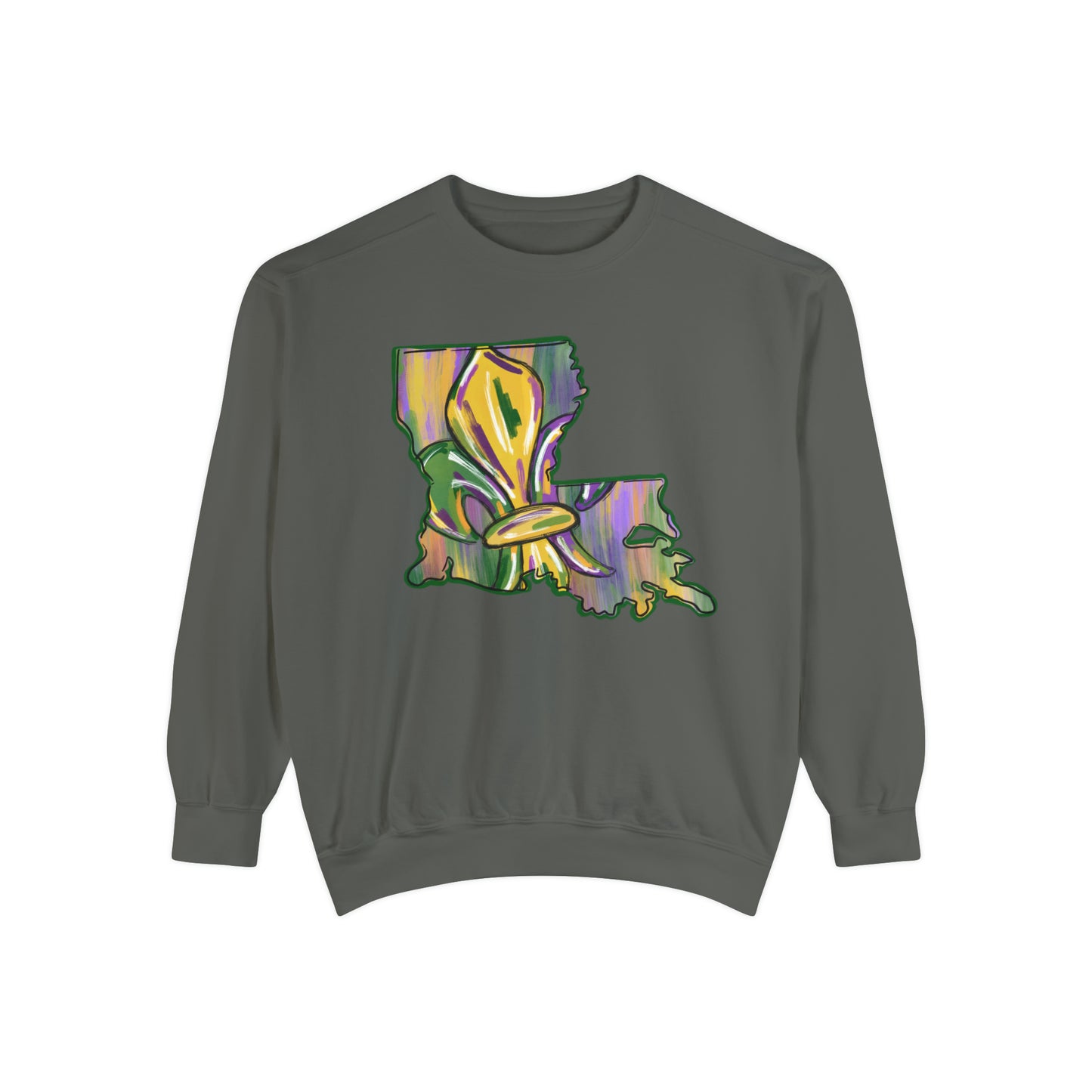 Louisiana Mardi Gras Comfort Colors Sweatshirt