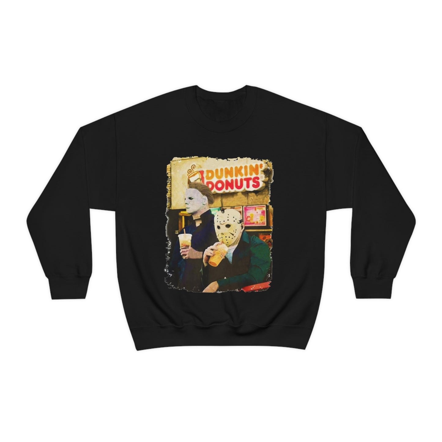 Jason and Michael Myers Coffee Donuts Sweatshirt