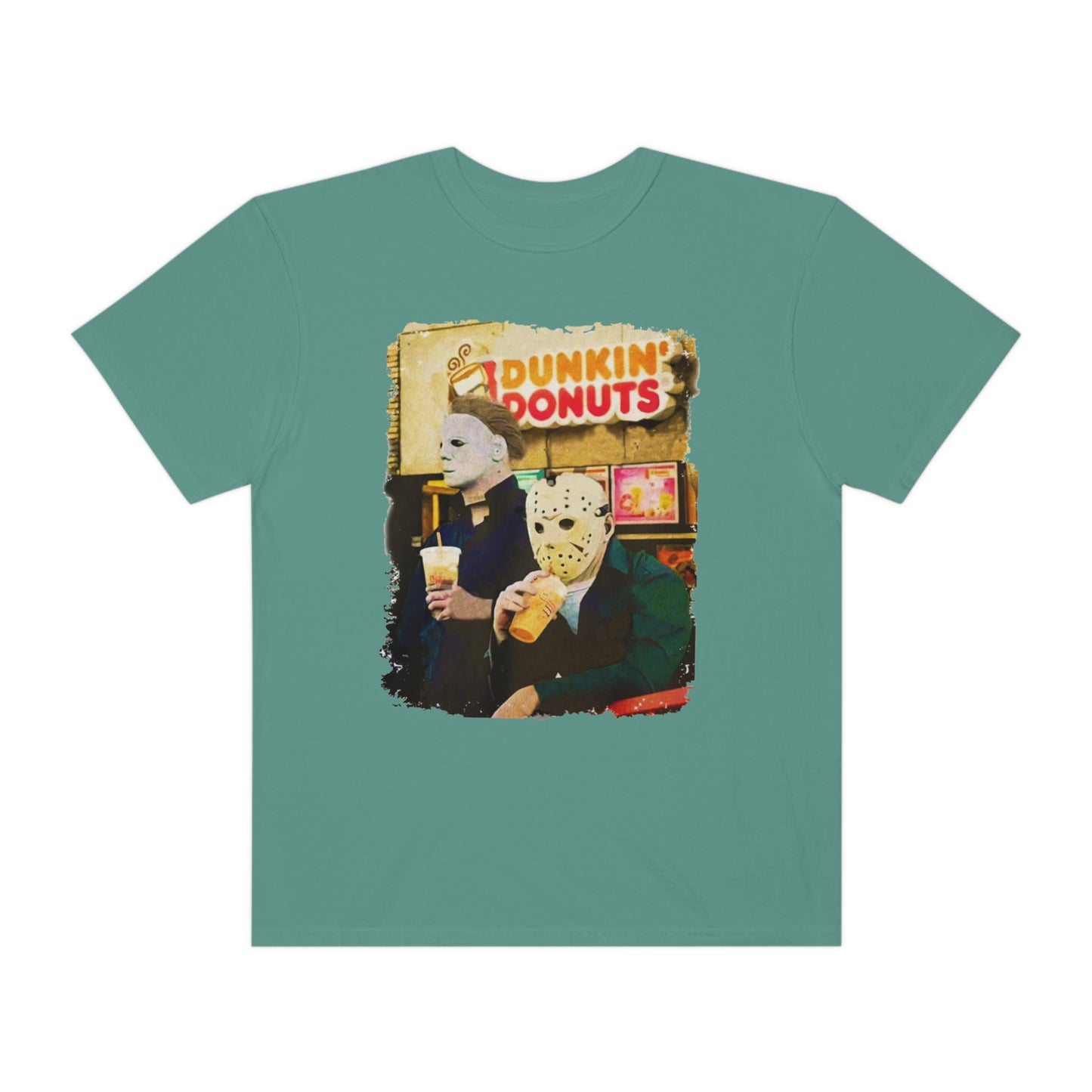 Jason and Michael Myers Coffee Donuts Shirt