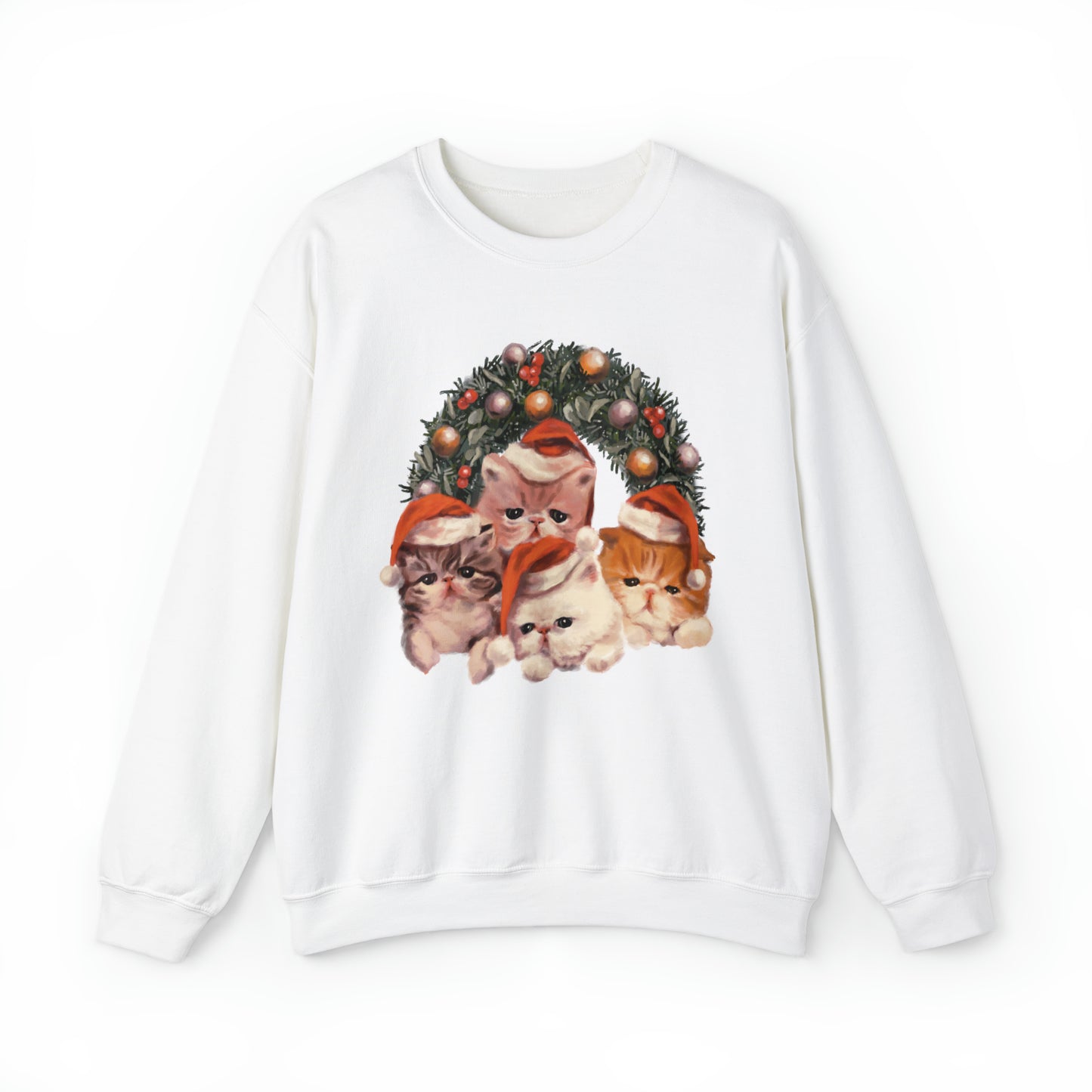 Vintage Kitten Cat Christmas Sweatshirt