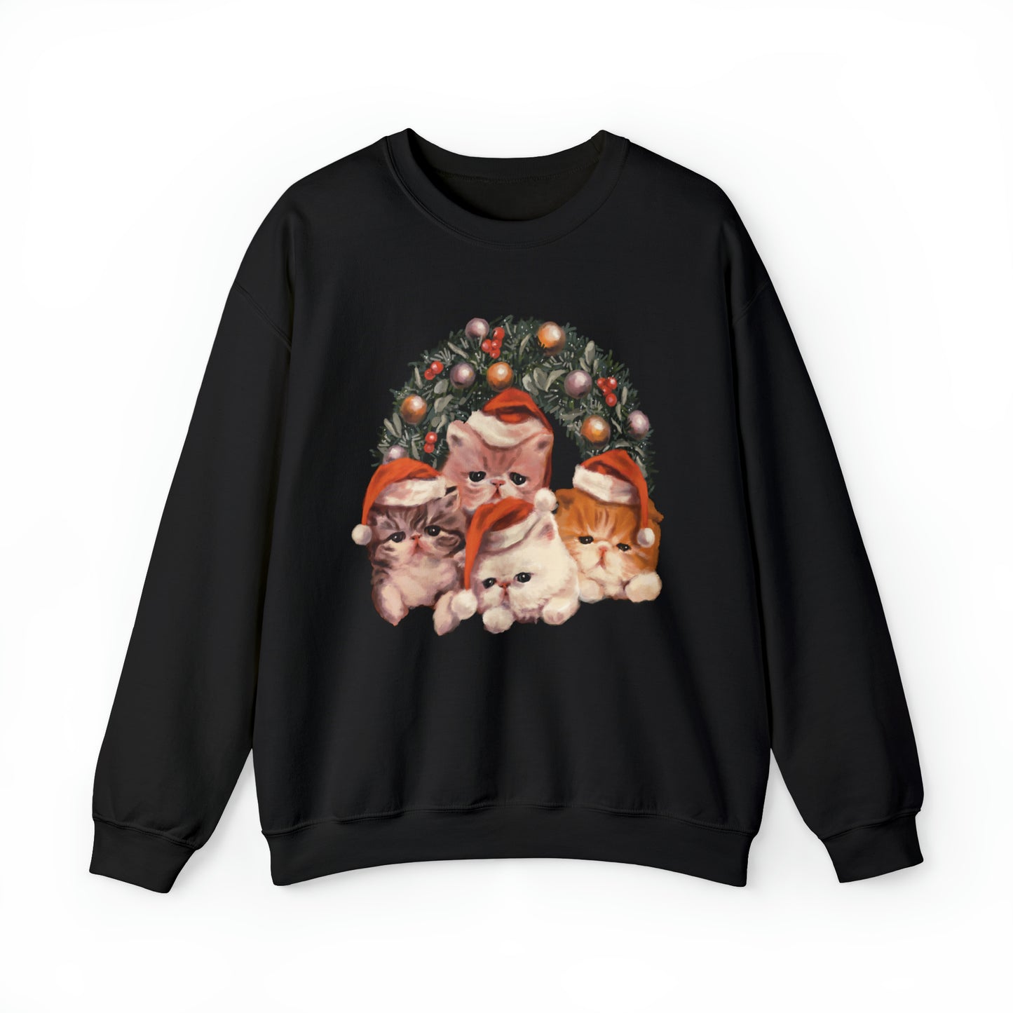 Vintage Kitten Cat Christmas Sweatshirt