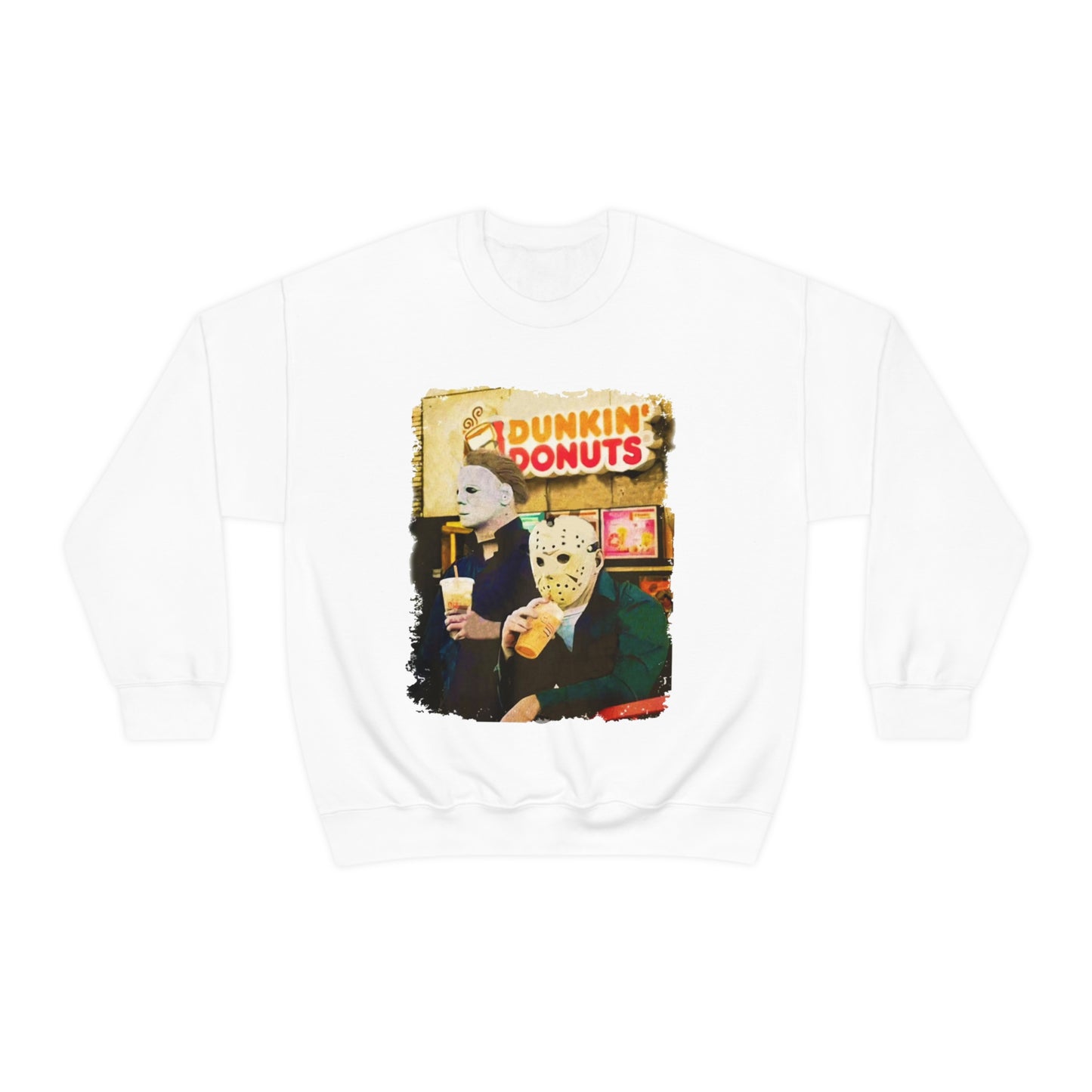 Jason and Michael Myers Coffee Donuts Sweatshirt