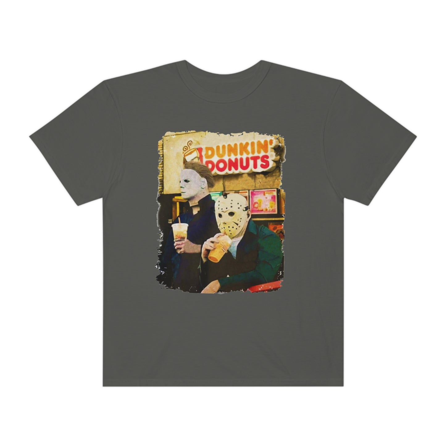 Jason and Michael Myers Coffee Donuts Shirt