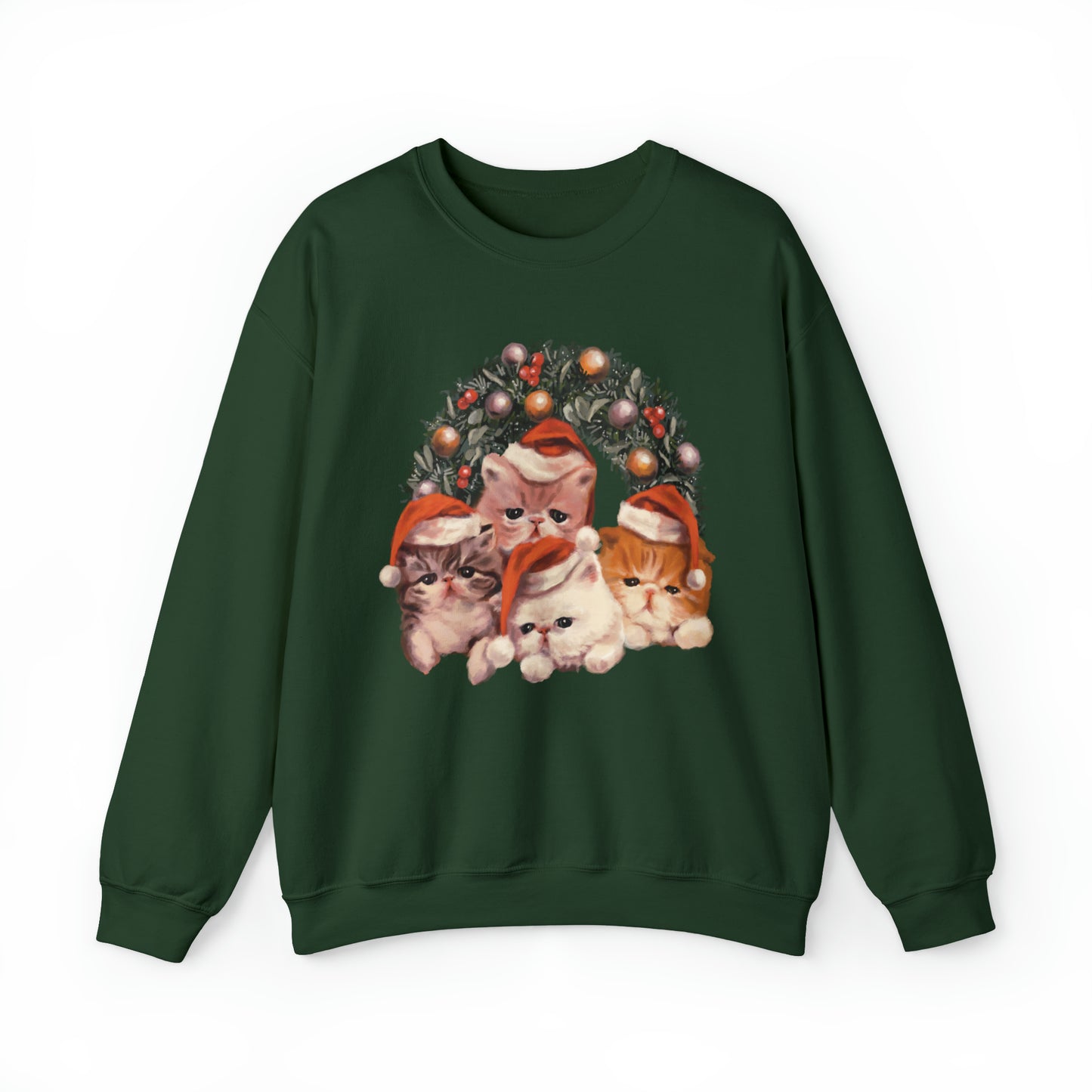 Vintage Kitten Cat Christmas Sweatshirt