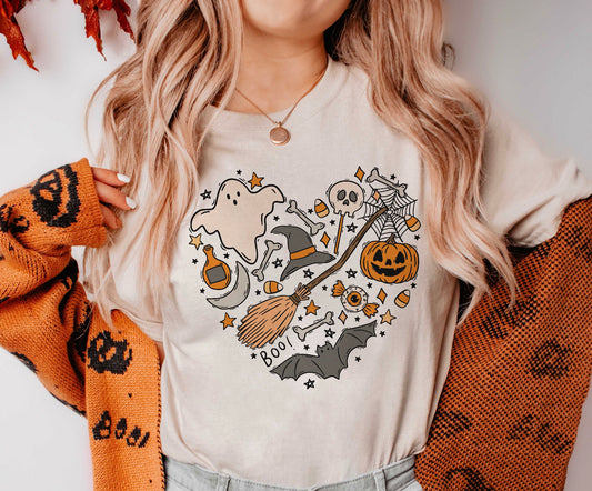 Halloween Heart Shirt Bella Canvas