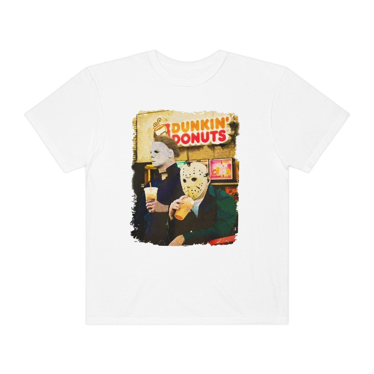 Jason and Michael Myers Coffee Donuts Shirt