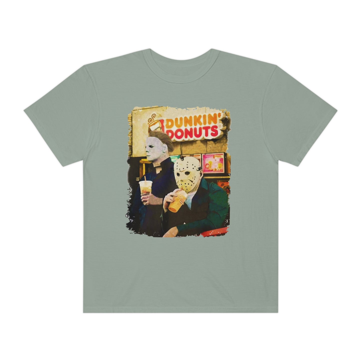 Jason and Michael Myers Coffee Donuts Shirt