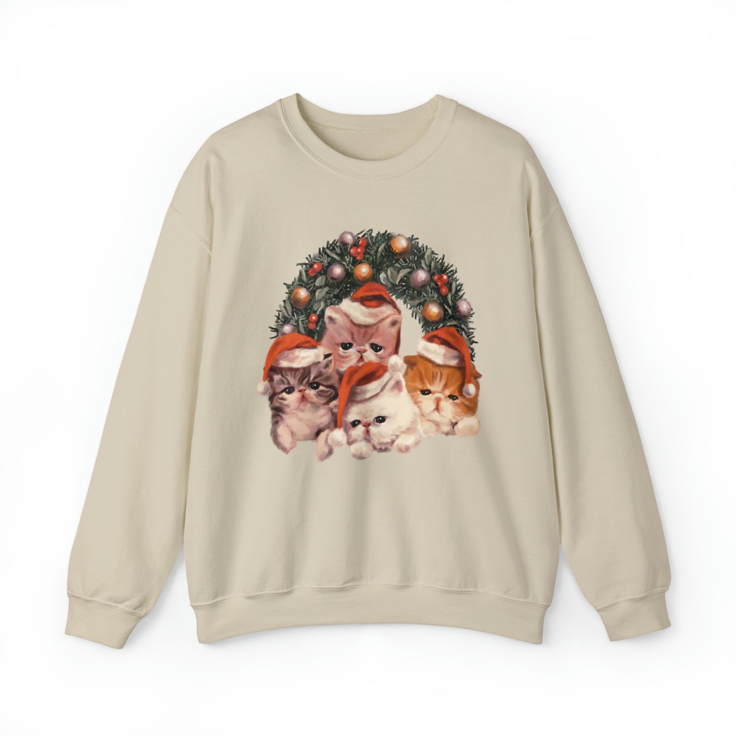 Vintage Kitten Cat Christmas Sweatshirt