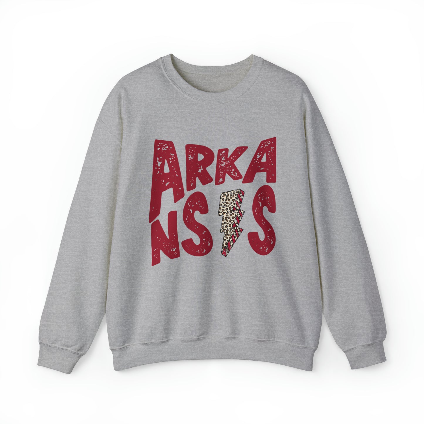 Arkansas Leopard Print Lightning Bolt Sweatshirt