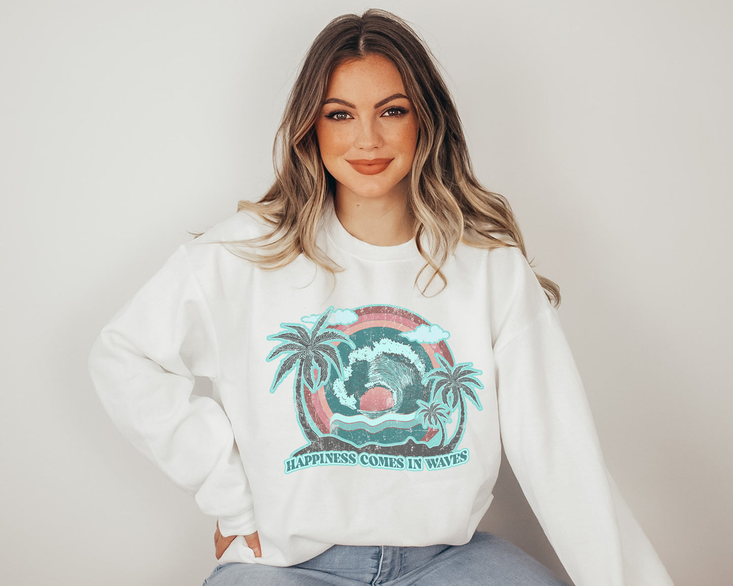 Happiness Comes In Waves Sweatshirt