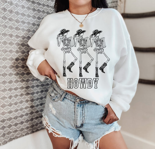 Howdy Skeleton Cowboy Sweatshirt