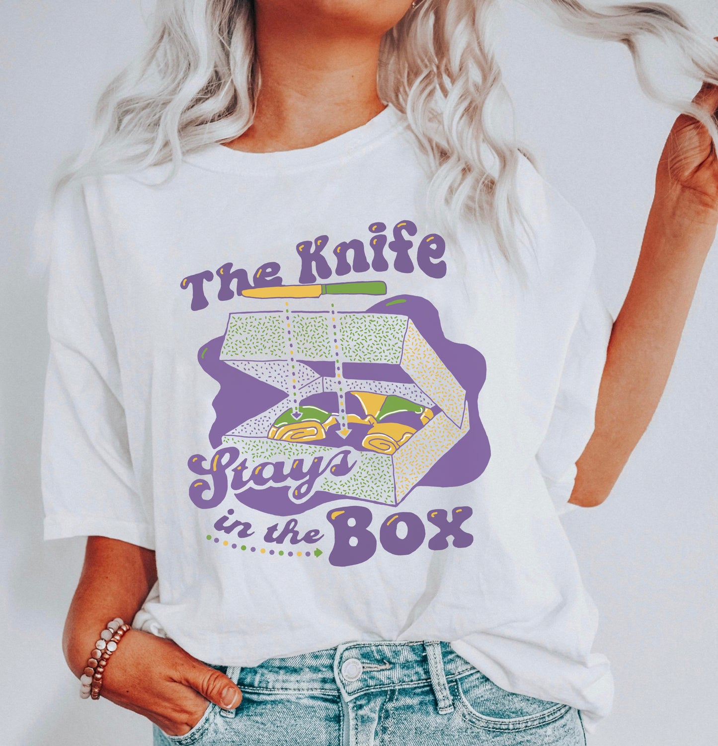 The Knife Stays In The Box Mardi Gras Shirt