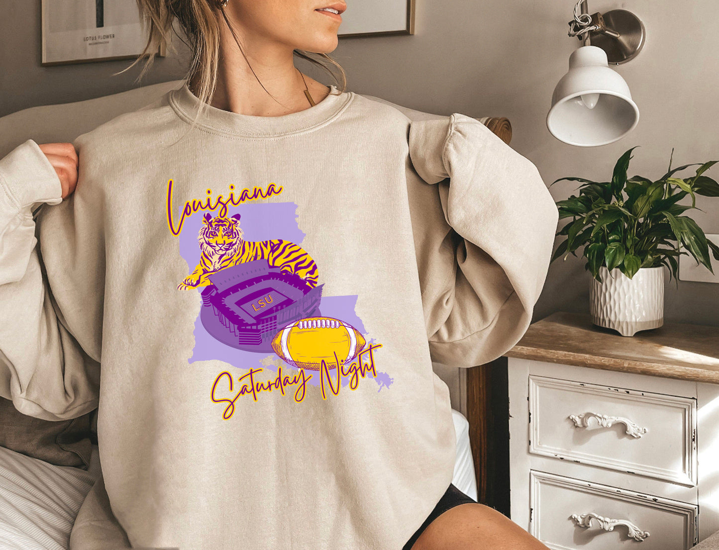 Louisiana Saturday Night Tigers Sweatshirt