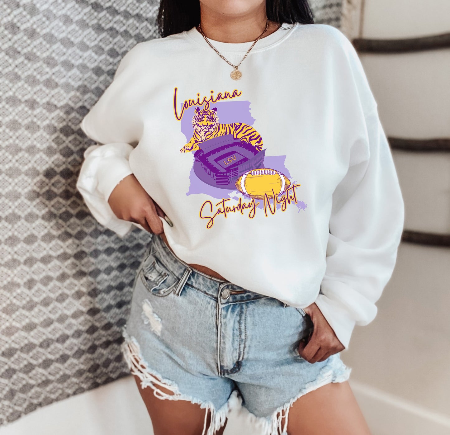 Louisiana Saturday Night Tigers Sweatshirt