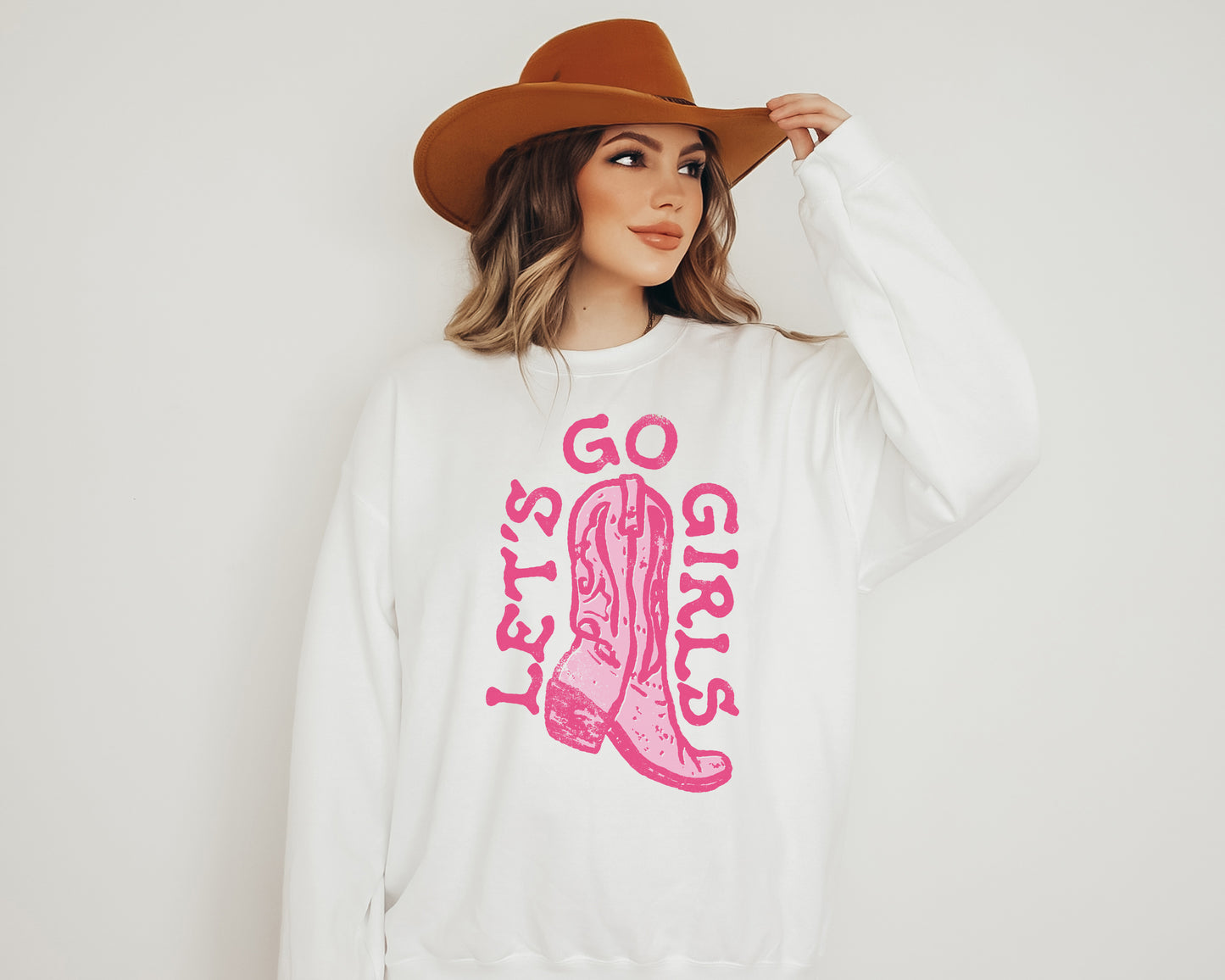 Lets Go Girls Cowboy Boots Sweatshirt
