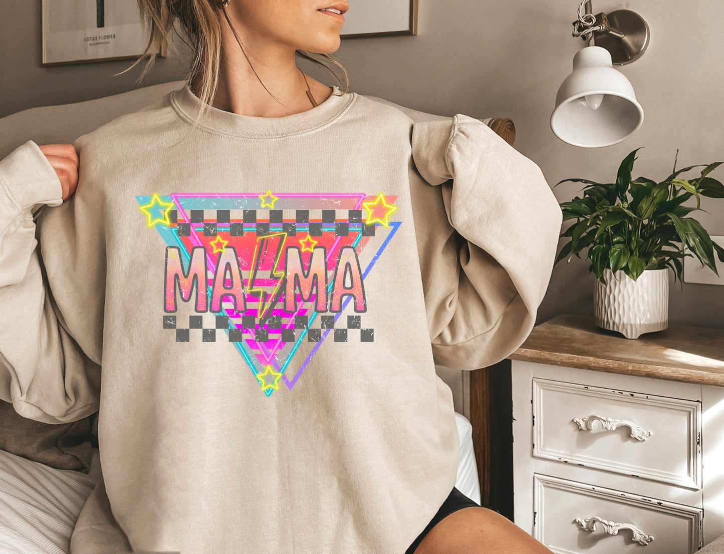 Retro Mama Lightning Bolt Sweatshirt