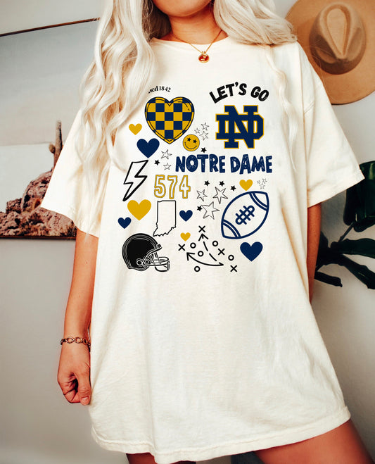 Notre Dame Game Day Shirt Front Design