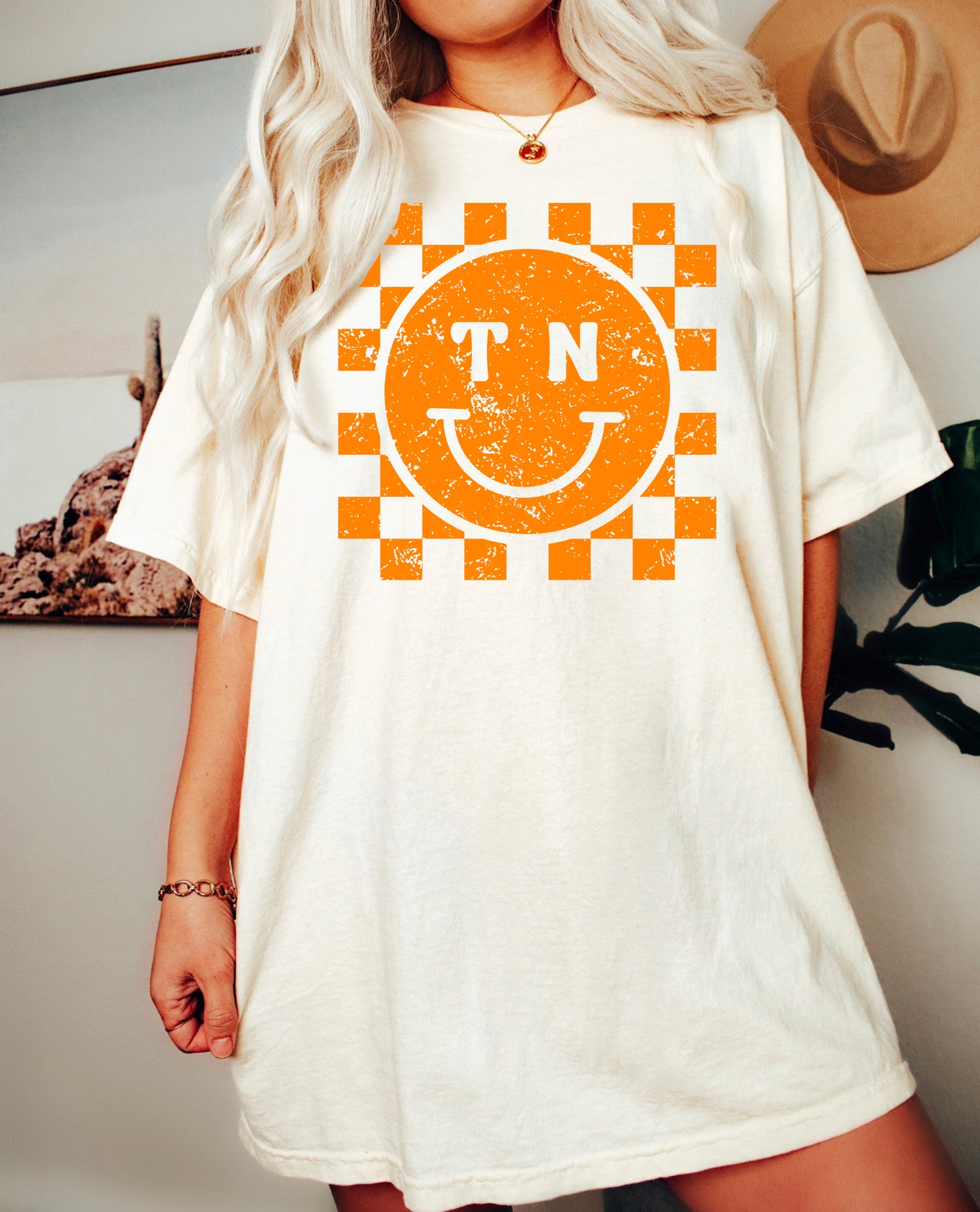 Tennessee Checkered Smiley Face Shirt