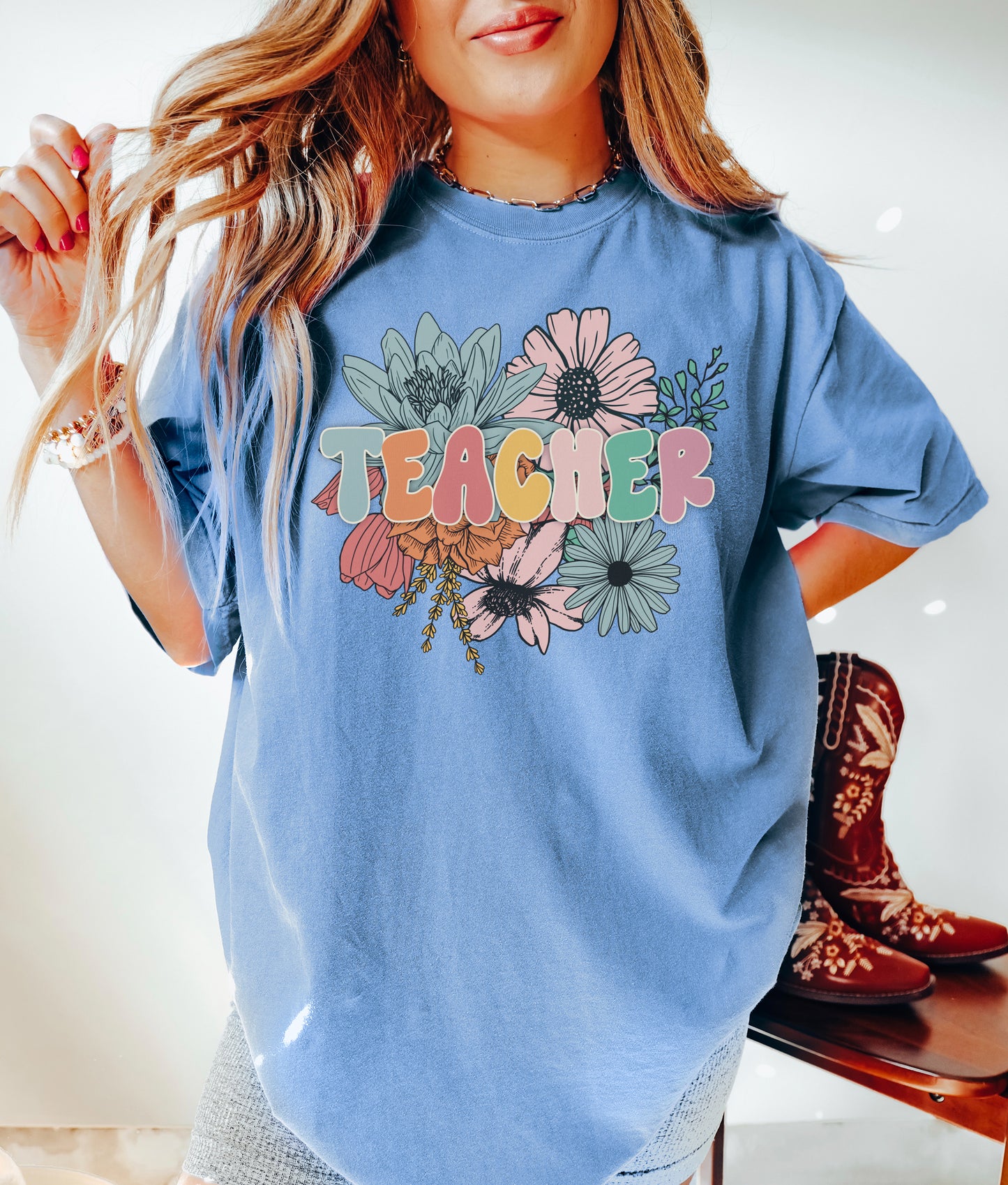 Floral Teacher Shirt