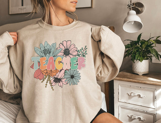 Floral Teacher Sweatshirt