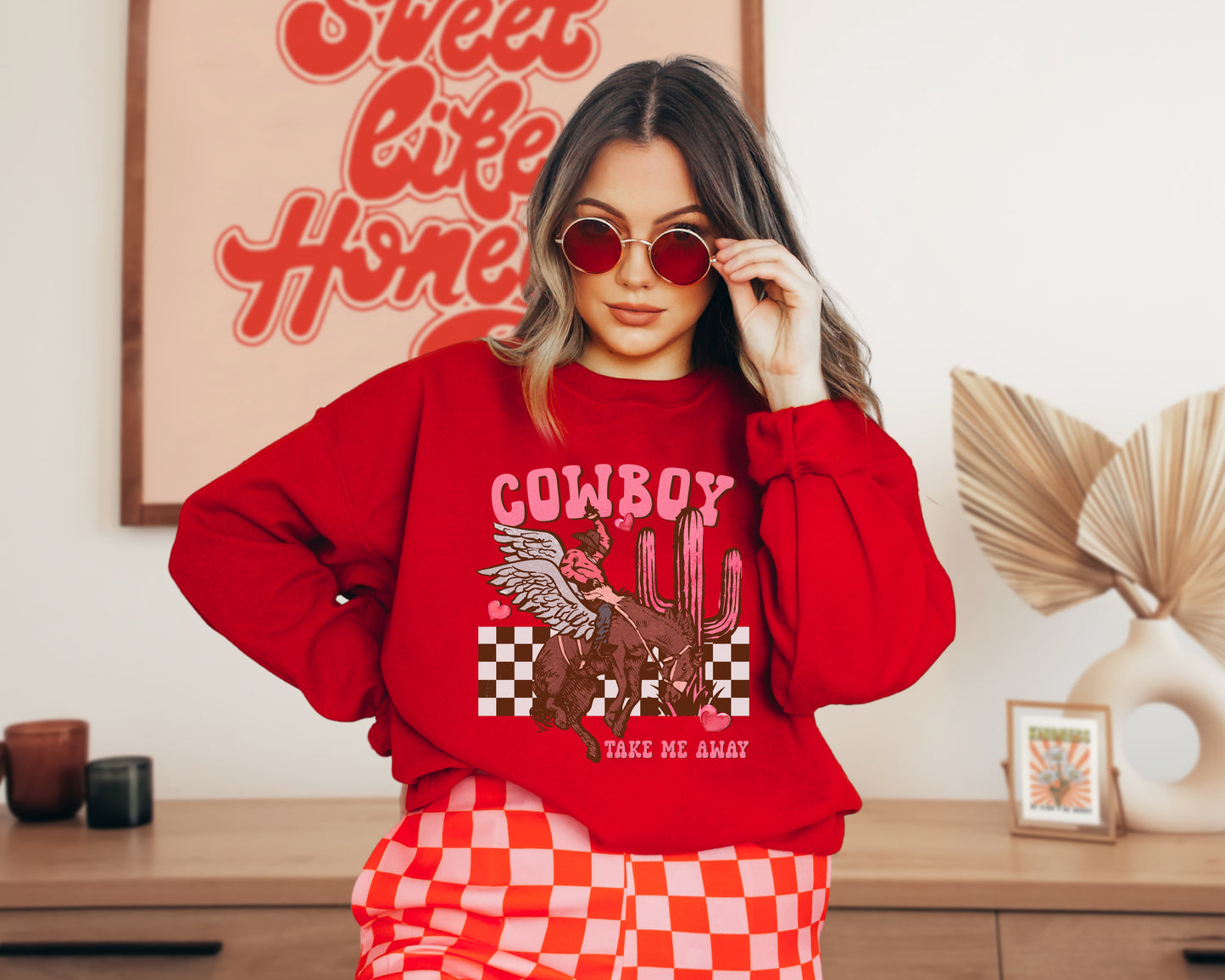 Cowboy Take Me Away Valentines Sweatshirt