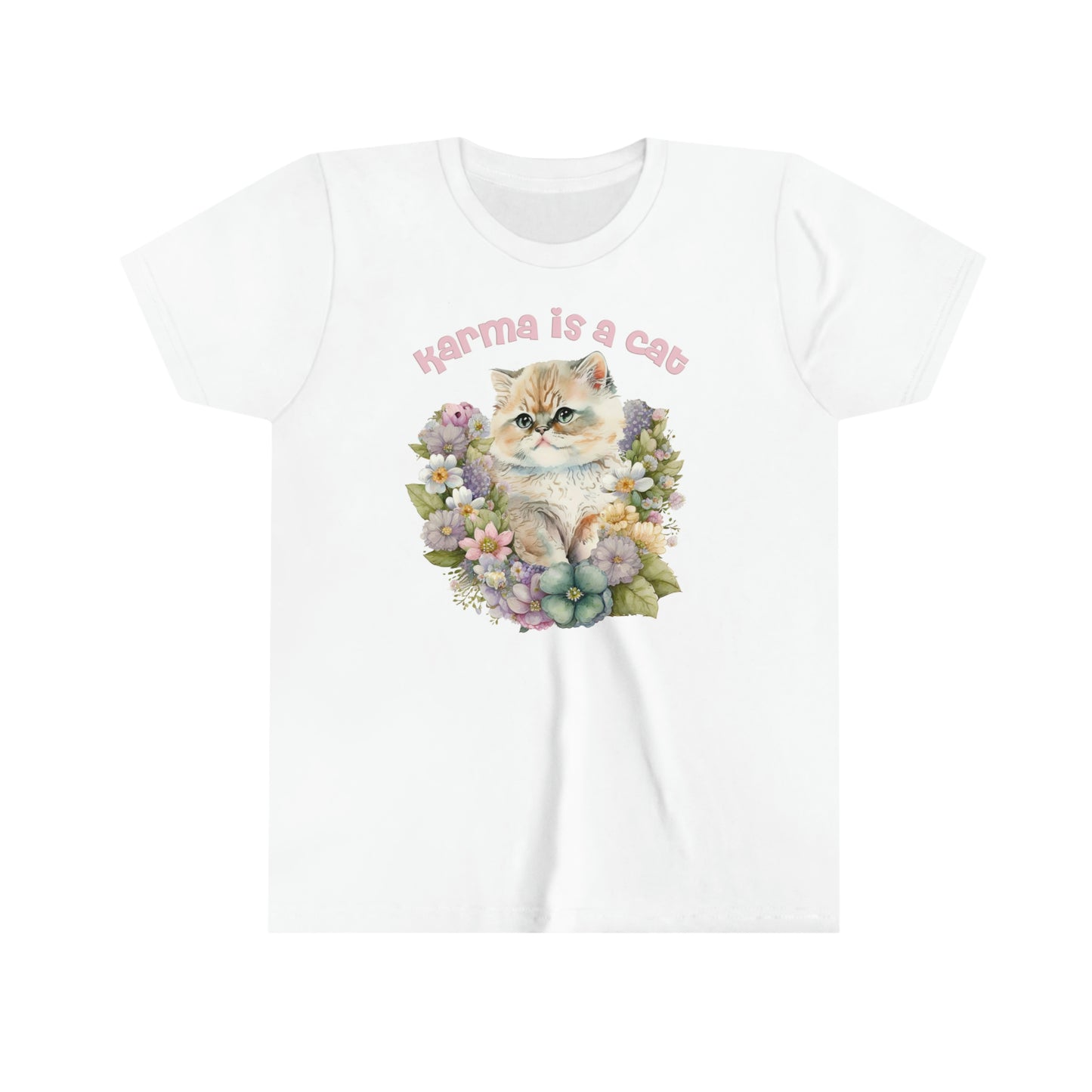 Karma Is A Cat Youth Kids Shirt