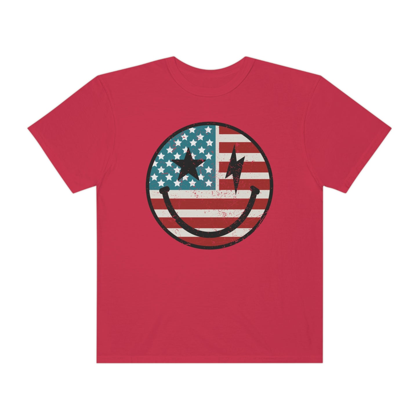 American Babe 4th of July Happy Face Shirt