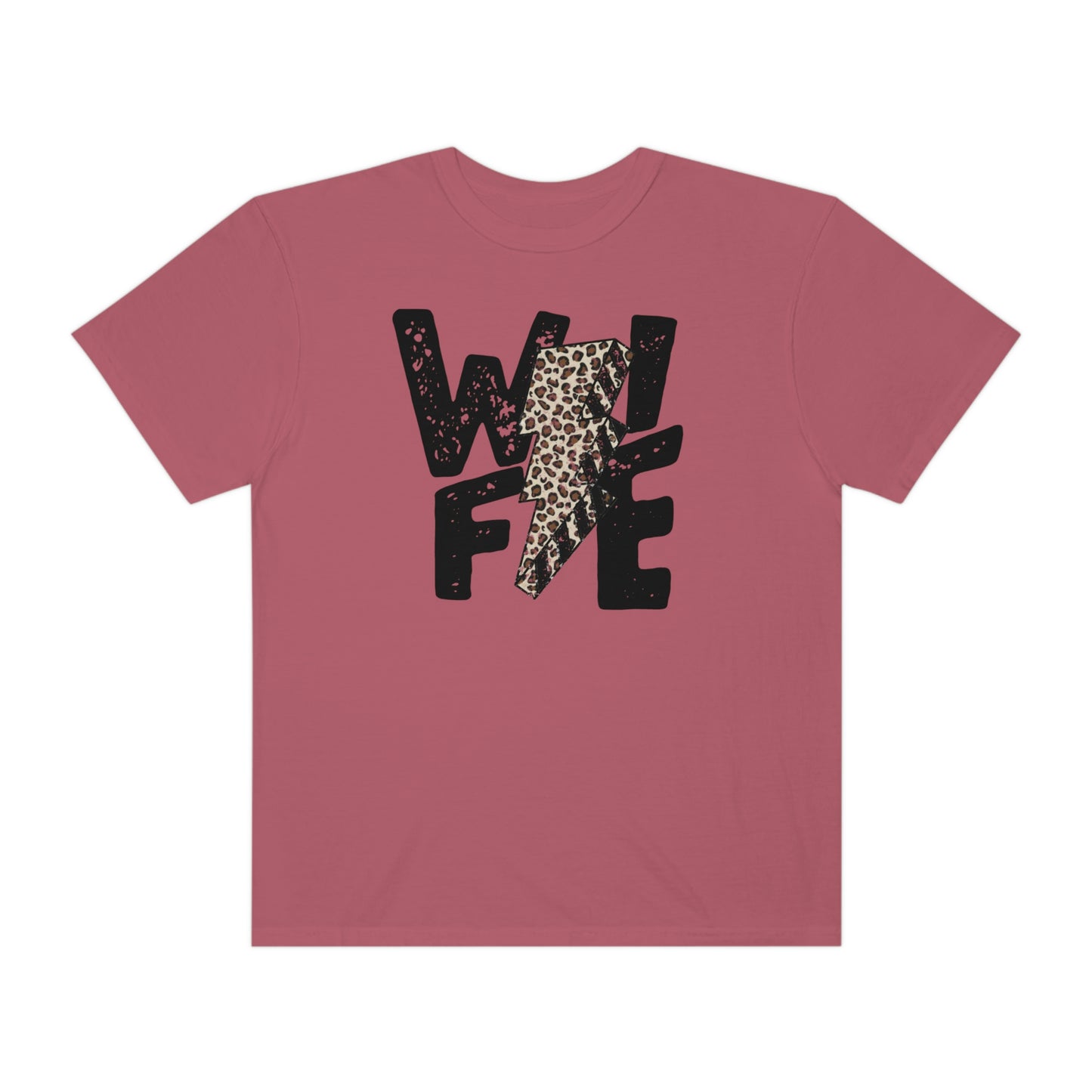 Wife Distressed Leopard Lightning Bolt Shirt