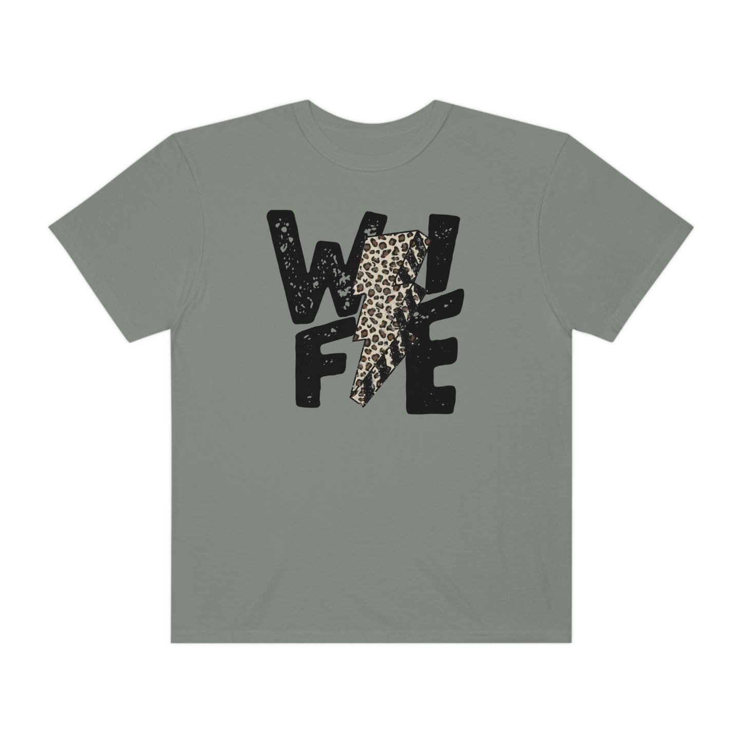 Wife Distressed Leopard Lightning Bolt Shirt