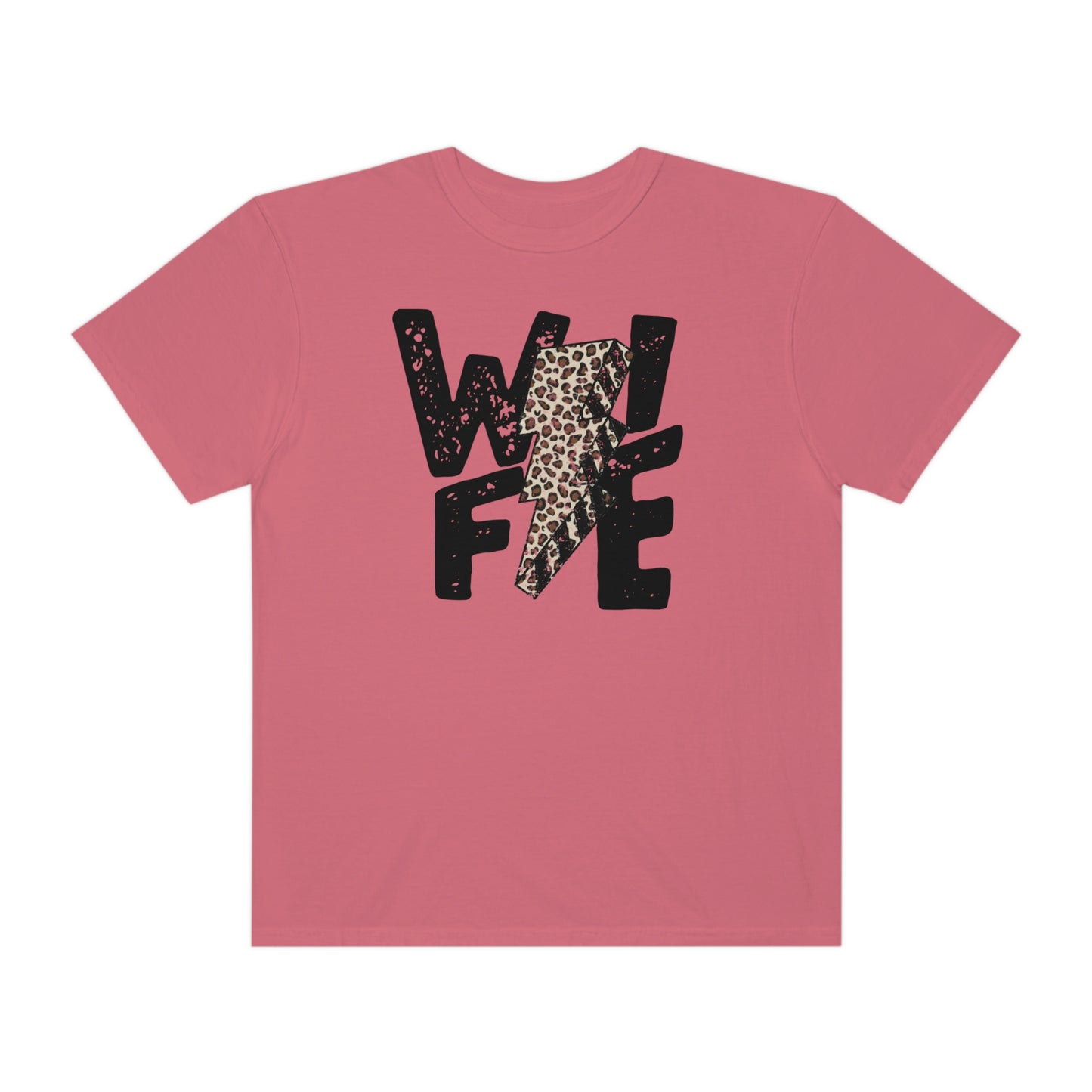 Wife Distressed Leopard Lightning Bolt Shirt