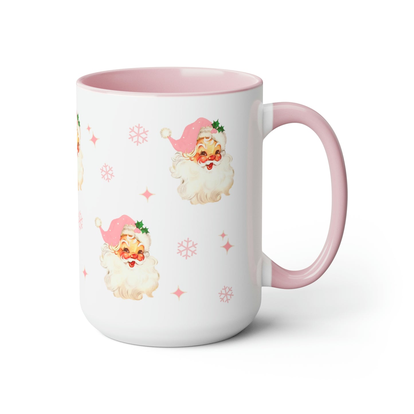 Vintage Pink Santa Christmas Coffee Mug