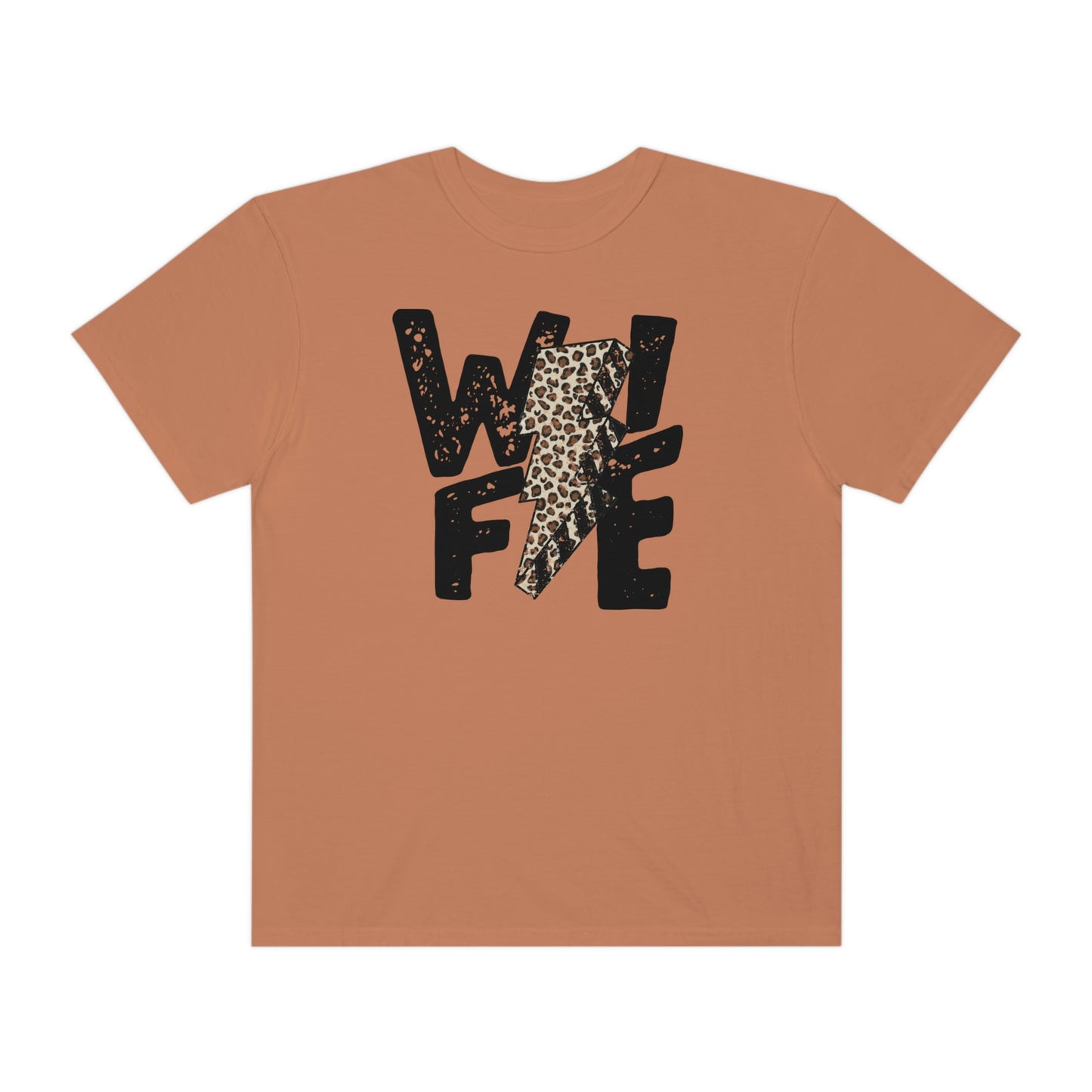 Wife Distressed Leopard Lightning Bolt Shirt